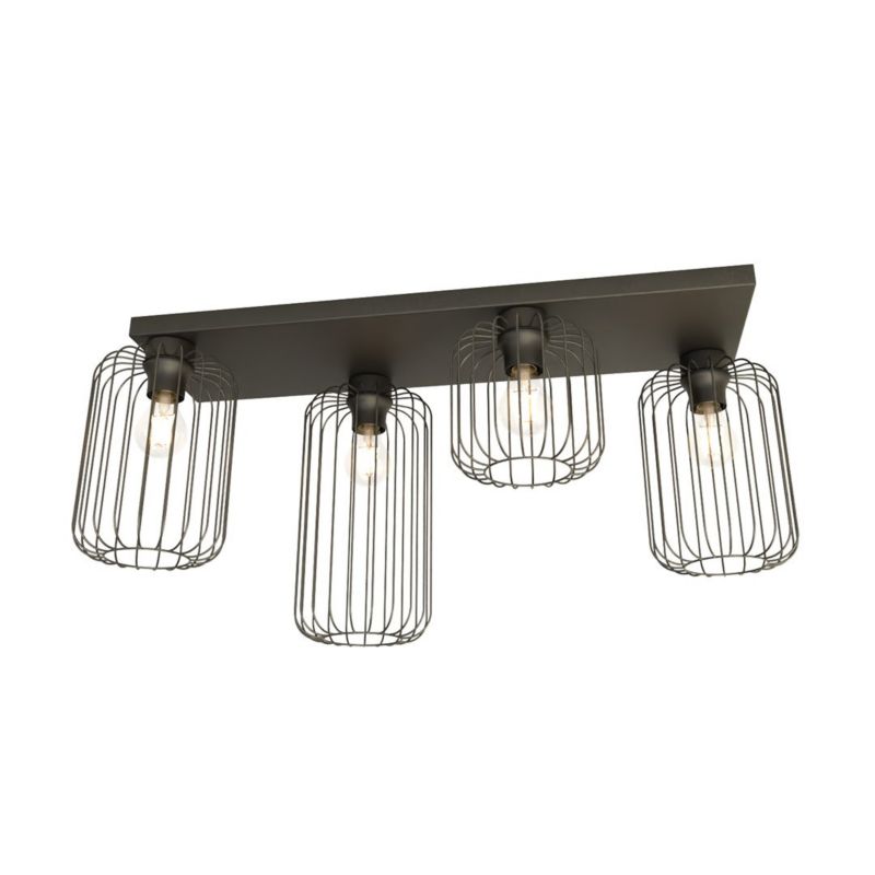 Lampa sufitowa Emibig Barn czarna wym: 35 x 70 x 16 cm 4xE27 x 15W 1 szt.