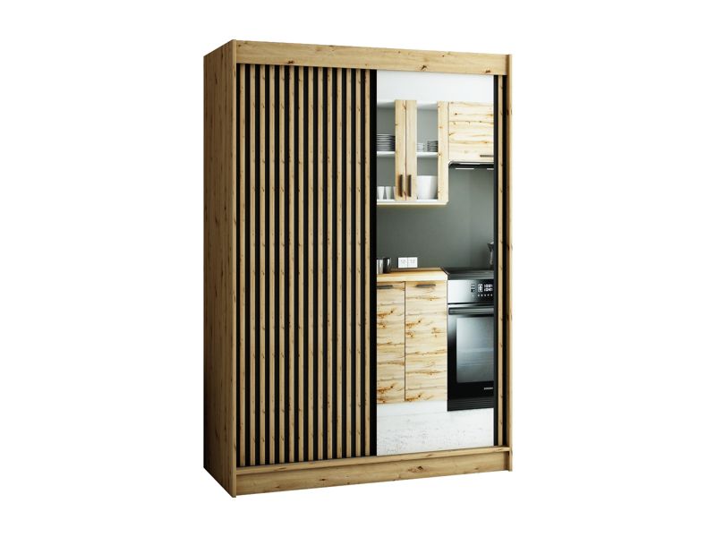 Szafa przesuwna Garderoba Abiks Lamelo 2 150 artisan + czarny 1 szt.