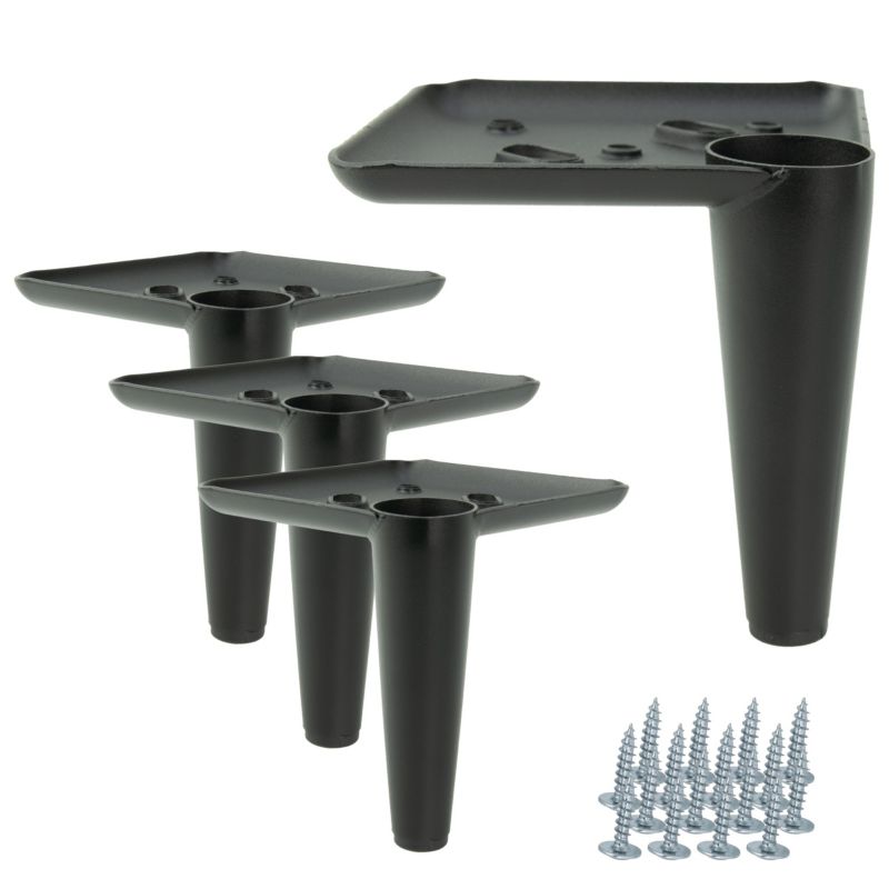 Noga meblowa B&B Szpilka czarny mat wysokość 10 cm 4 szt