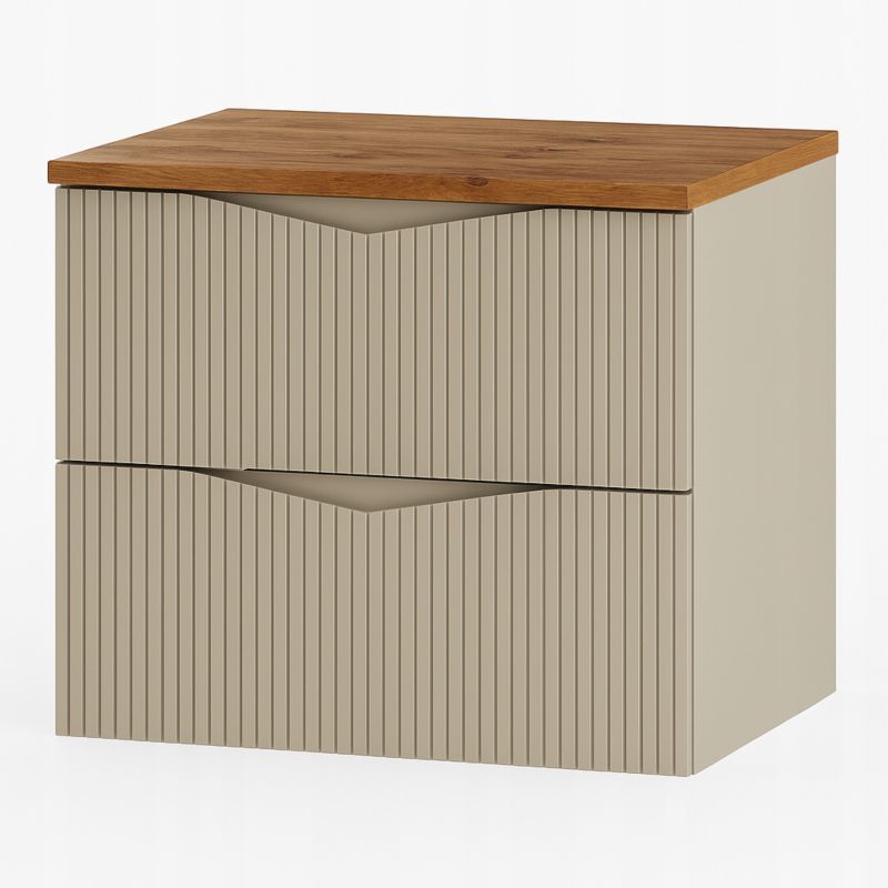 Szafka pod umywalkę Furnidea 60 cm z blatem beż dąb Wotan Cleo 1 szt.