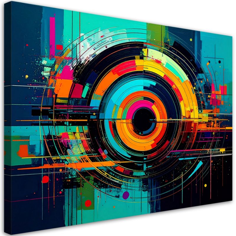 Obraz nowoczesny do salonu sypialni Feeby Kolorowa Abstrakcja Okręgi Koła 120x80cm 1szt