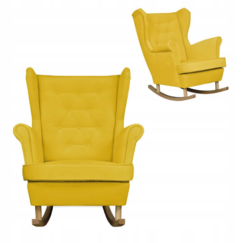Fotel uszak do salonu bujany Family Meble Diana żółty 1szt