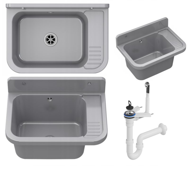 Zlew Gospodarczy Paron Granitan do Garażu, Pralni Szary