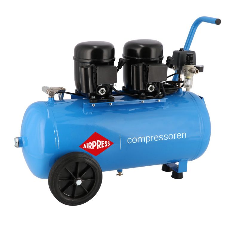 Cichy kompresor dwutłokowy L 100-50 Airpress 8 bar 1 KM/0.74 kW 64 l/min 50 l 1 szt.