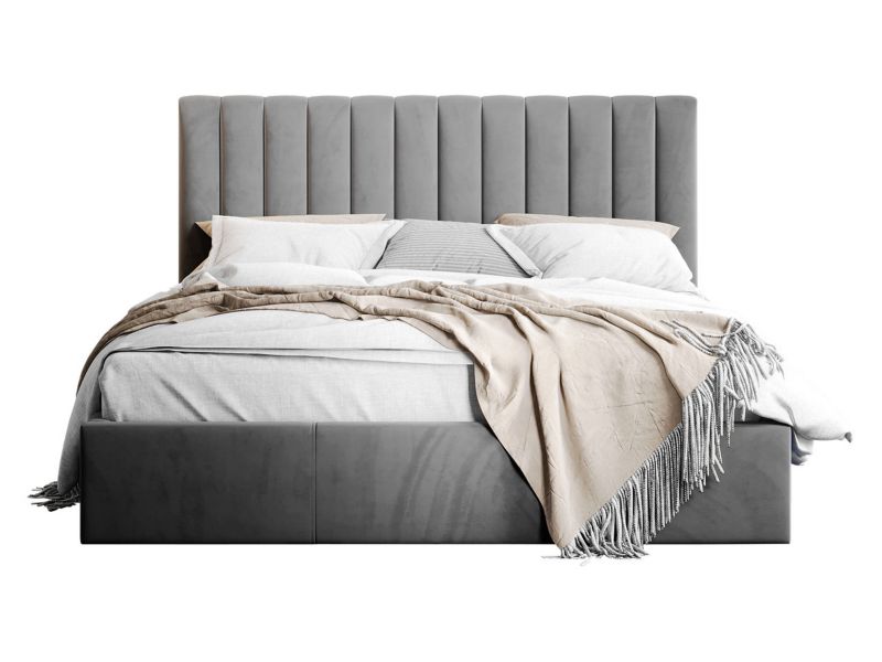 Łóżko tapicerowane MIRJAN 24 Cosmo 160x200 stalowy szary 1 szt.