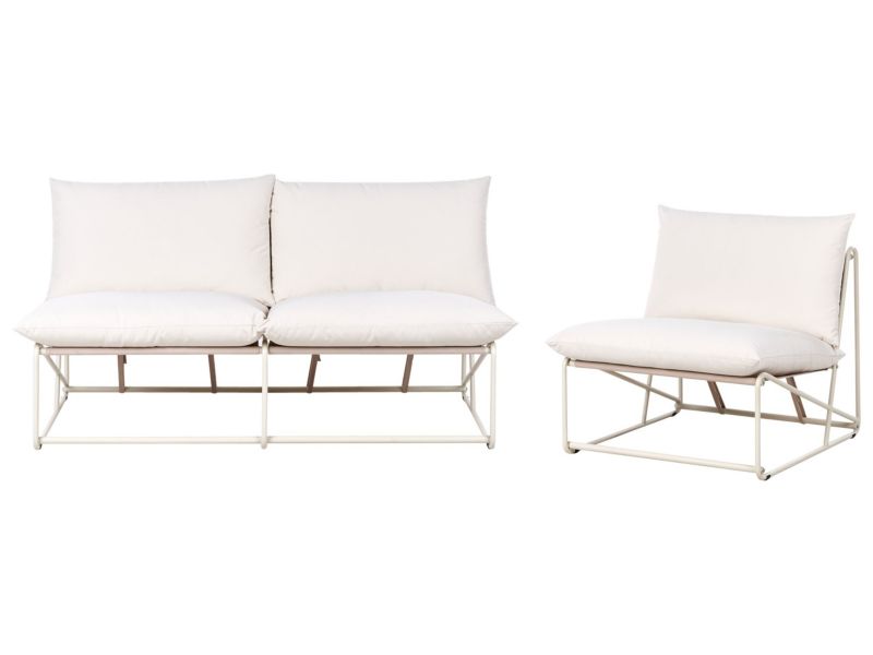 Zestaw ogrodowy dla 3 osób Pico Metal Jasnobeżowy 1 kpl