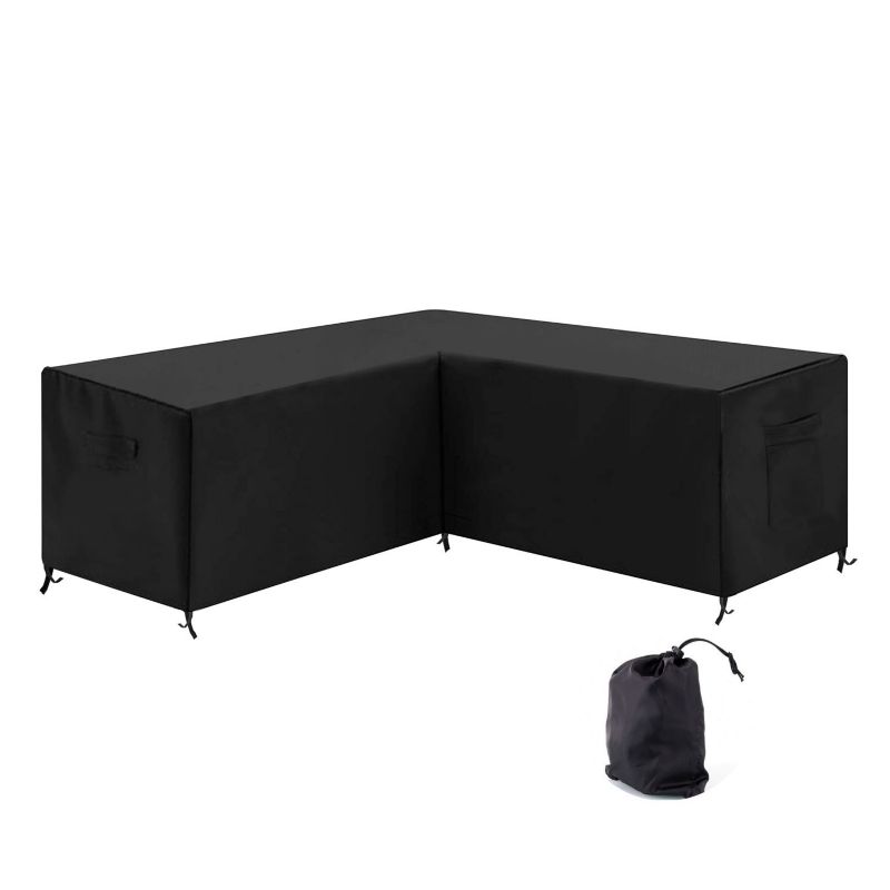 Pokrowiec na Narożne Meble Ogrodowe Ferocity 255 x 255 x 80 cm czarny 1 szt.