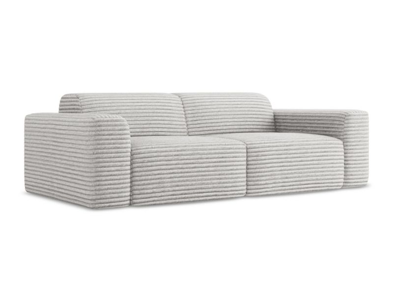 Modułowa sofa 2-osobowa LaMiaSofa BOVA z tkaniny sztruksowej 208x104 cm jasny szary 1 szt.