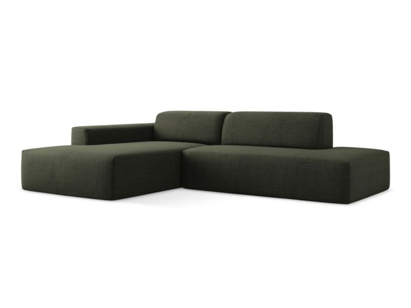 Narożnik prawostronny LaMiaSofa BOVA z tkaniny strukturalnej 240x90 cm oliwkowy 1 szt.