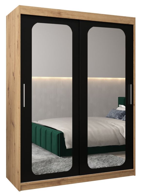 Szafa przesuwna Garderoba Abiks PROMO T3 150 artisan/czarny 1 szt.