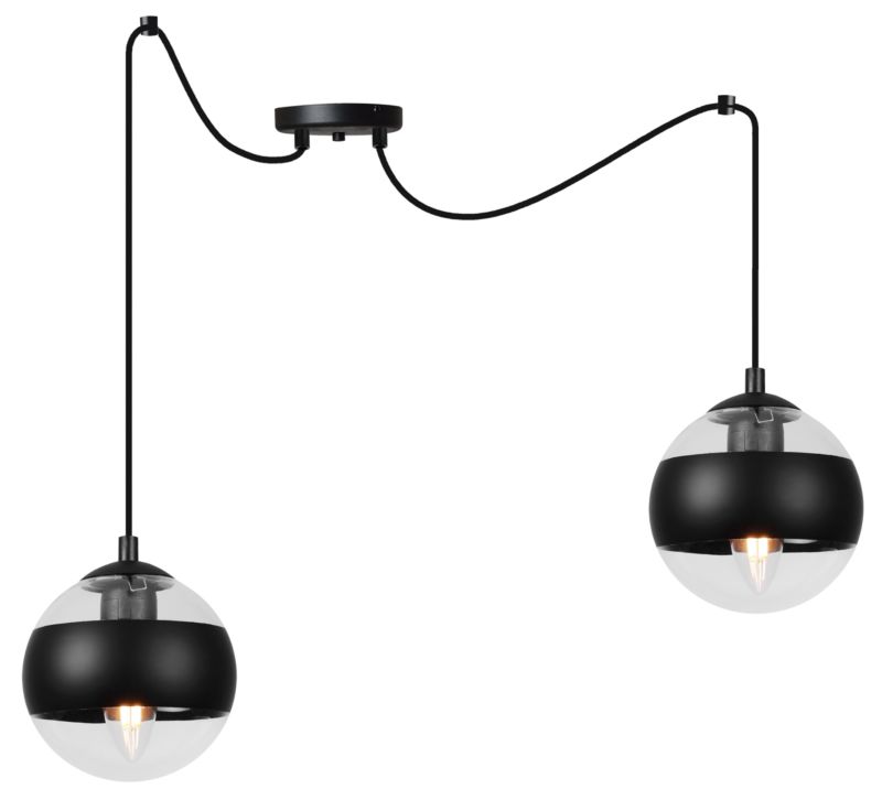 Lampa sufitowa wisząca Light Home LH Pająk Toledo 2x E14 40W czarny 1szt.