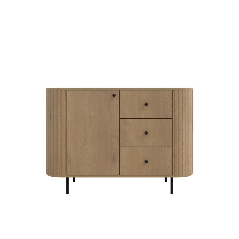 Komoda Bonni do salonu z trzema szufladami Flana 813 1F3S Dąb Cremona 1 szt.