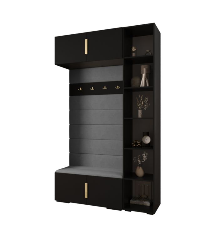 Garderoba do przedpokoju Abiks INOVA 1 Z20 czarny+złoty+manila16 1szt.