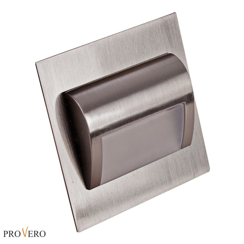 Oprawa schodowa IdeaLED Decorus srebrna satyna LED 1.2W 3000K-6000K 100lm IP20 wym: 7,3 x 7,3 cm kwadratowa - 1 szt.