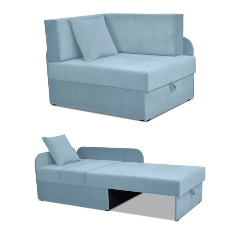 Narożnik dziecięcy rozkładany z pojemnikiem Family Meble Denis niebieski 1szt