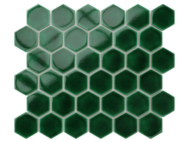 Mozaika ceramiczna Ilcom Heksagon deep green zielona 32.3 x 27.7 cm 1 szt.