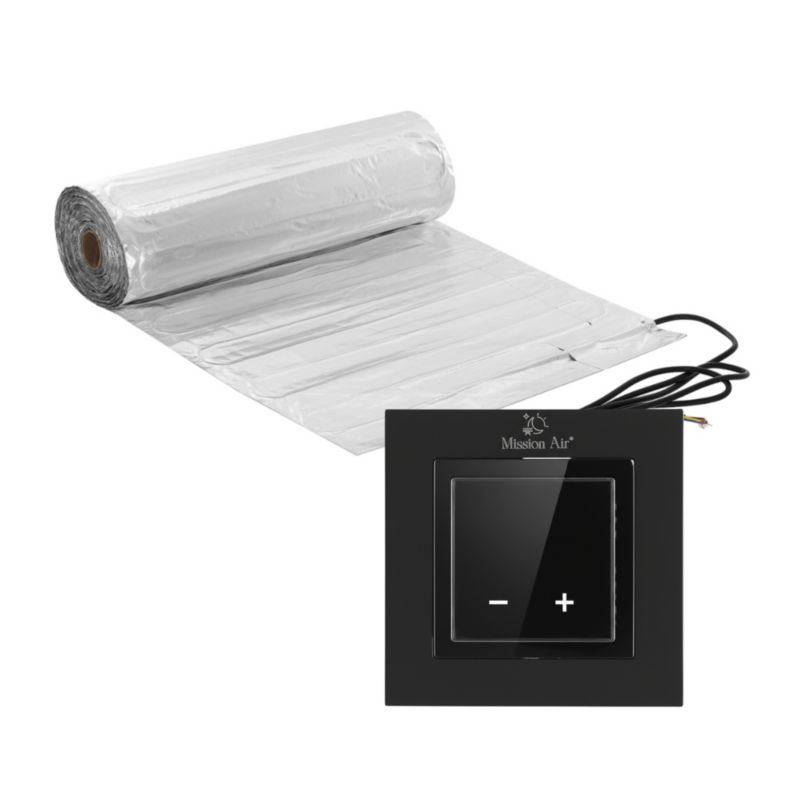 Zestaw mat grzewczych pod panele Mission Air MAL-160 5m² + Aries LCD Czarny 1szt