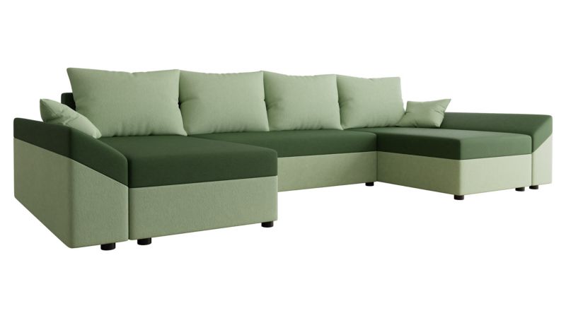 Narożnik z funkcją spania MIRJAN 24 Dante U szałwiowy + ciemna zieleń 1 szt.