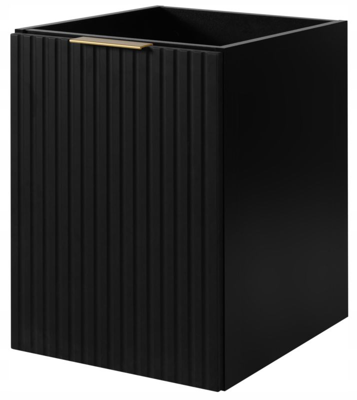 Szafka łazienkowa Furnidea 40 cm wisząca ryflowana 1 drzwi czarny mat FLOW 1 szt.