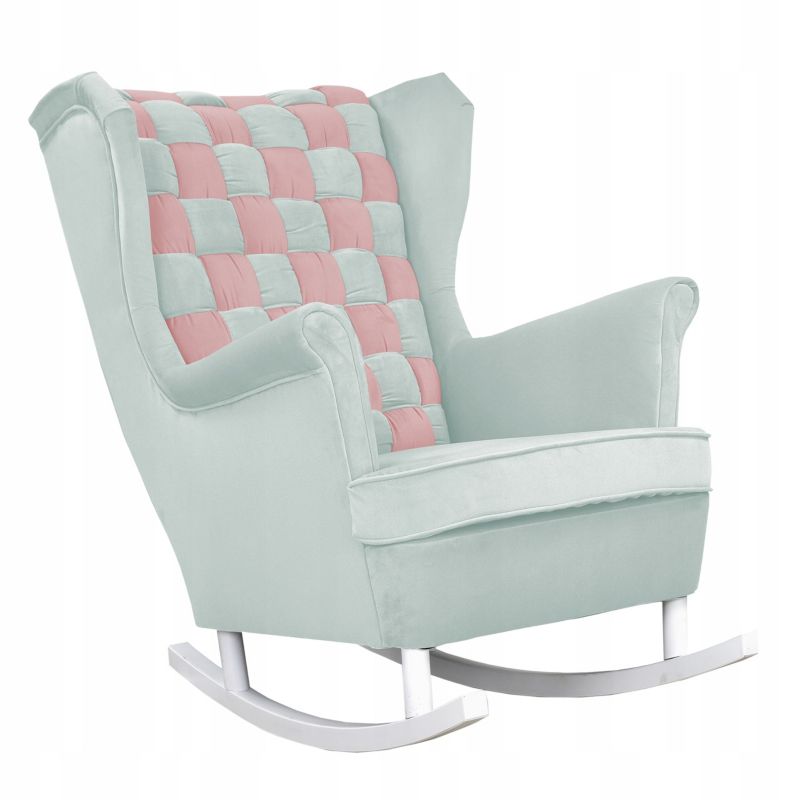 Fotel uszak do salonu bujany Family Meble Carol Duo różowo błękitny 1szt