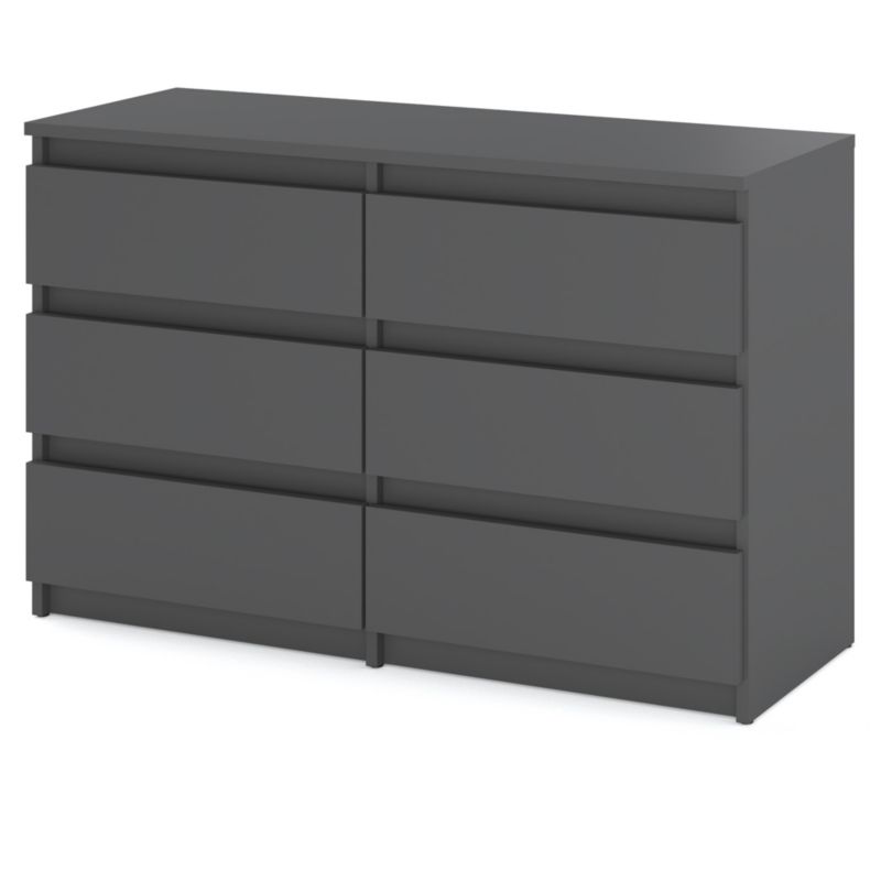 Komoda Hurtownia-Mebli Szuflady 6 Hugo Średnia 100cm Szary Mat Szary Mat 100x33.5x71.5 cm 1szt.