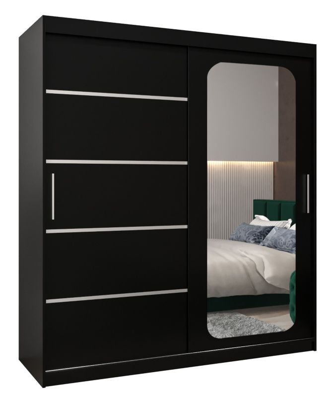 Szafa przesuwna Garderoba Abiks PROMO V2 180 czarny/czarny 1 szt.