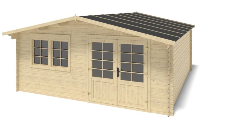 Domek ogrodowy ALTANKA 25 m2 - 5x5 m - 34 mm, drewniany, 1 szt.