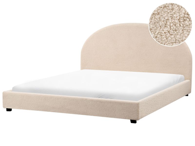 Łóżko Boucle Vaucluse 180 x 200 cm Beżowy 1 szt.
