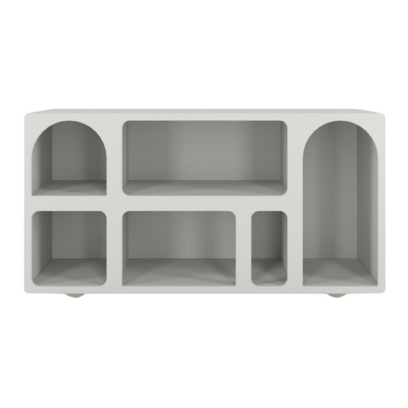 Drewniana komoda z łukami Visby OLIMPIA long mleczno-szara 1 szt.