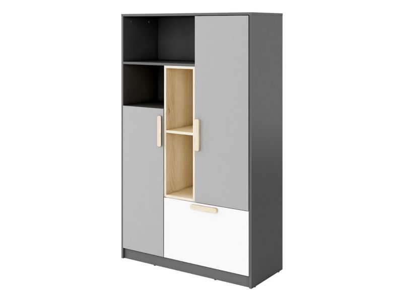 Komoda MIRJAN 24 Pok PO-05 grafit / buk ibsen / szary jasny / biały 1 szt.