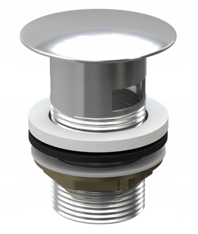 Korek Automatyczny Klik Klak Umywalkowy Z Przelewem Granitan Chrom Duży 1 szt.