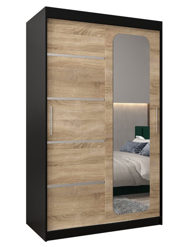 Szafa przesuwna Garderoba Abiks PROMO V2 120 czarny/sonoma 1 szt.