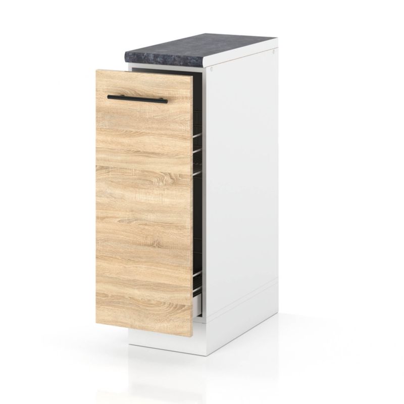 Szafka Kuchenna Hurtownia-Mebli Stojąca Cargo D20 CARGO sPremium 20cm Biały Mat Dąb Sonoma 20x52x85 cm 1szt.