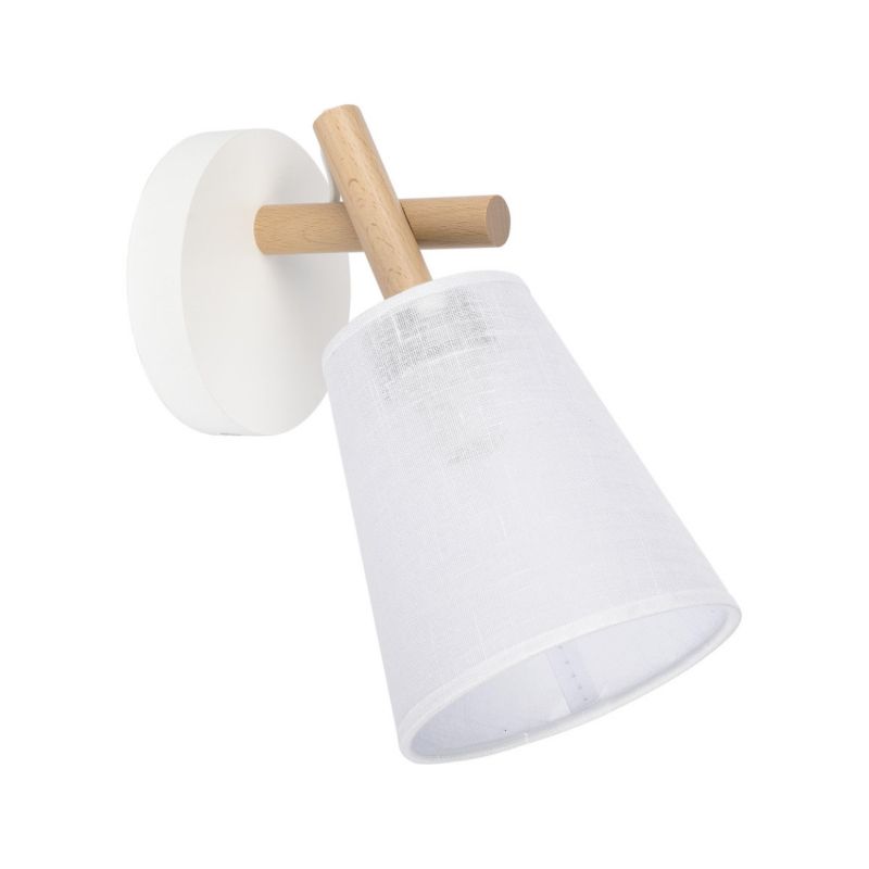 Kinkiet ścienny TK-Lighting Vaio biały jasne drewno 1 x E27 x IP20 wym: 27 x 13,5 x 28 cm - 1 szt.