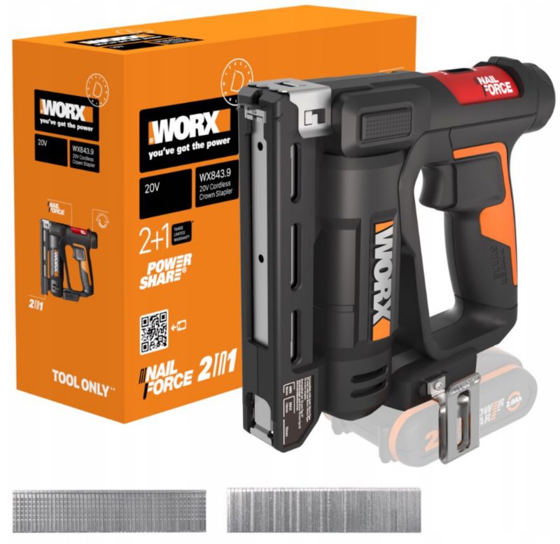 Akumulatorowa sztyfciarka WORX WX843.9 Zszywacz 1 szt.