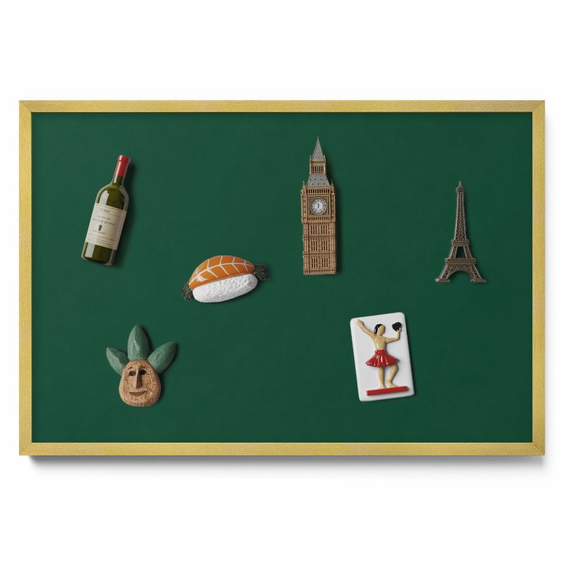 Tablica na magnesy Tulup 60x40 cm Kolor ciemnozielony w złotej ramie 1 szt.