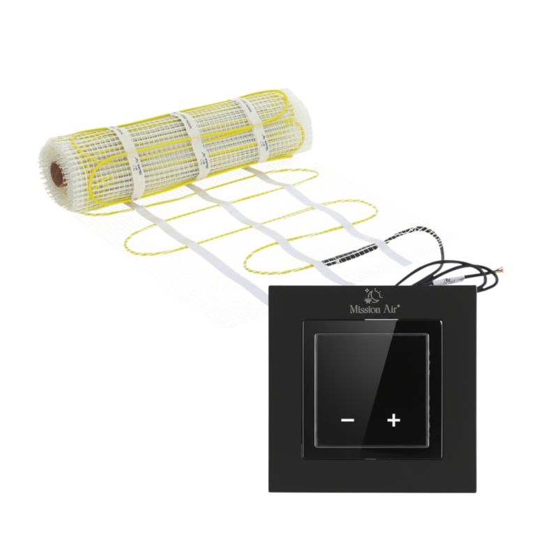 Zestaw mat grzewczych pod płytki Mission Air MA-160 3m² + Aries LCD Czarny 1szt