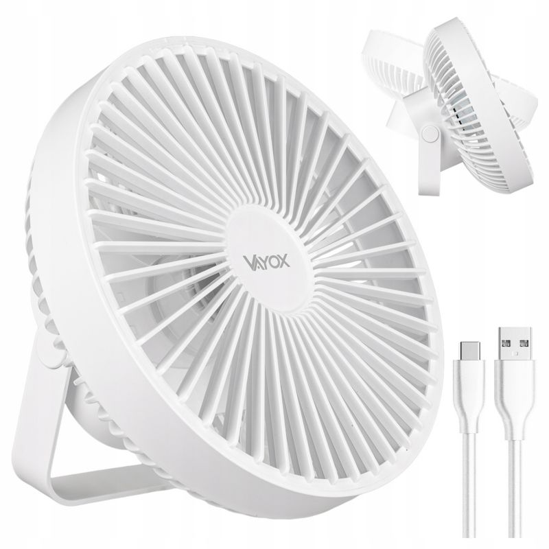 Wentylator biurkowy Vayox VA0337W bezprzewodowy z lampką biały 1 szt.