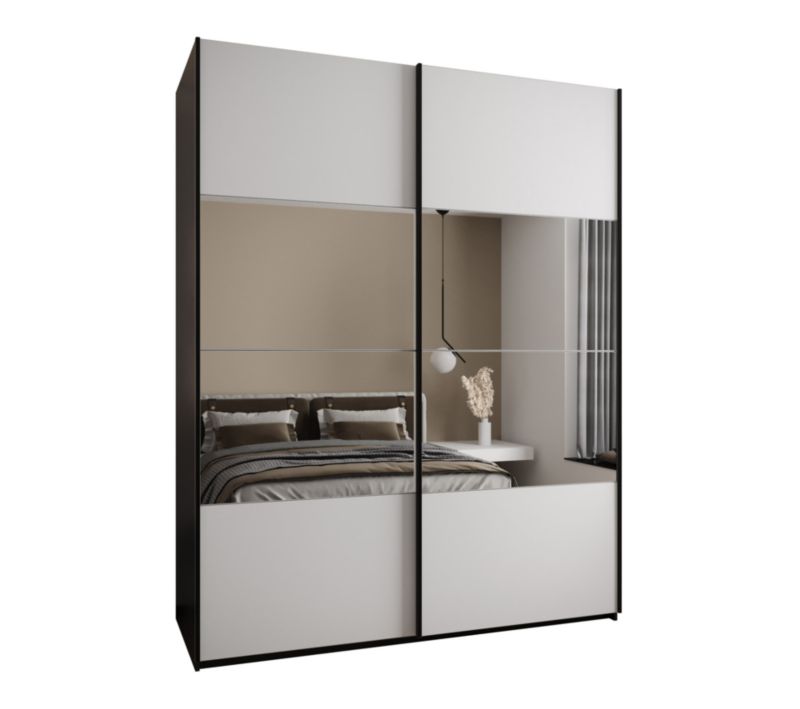 Szafa przesuwna Abiks LUX 4 wysoka szer.190cm czarny/biały/czarny 1szt.