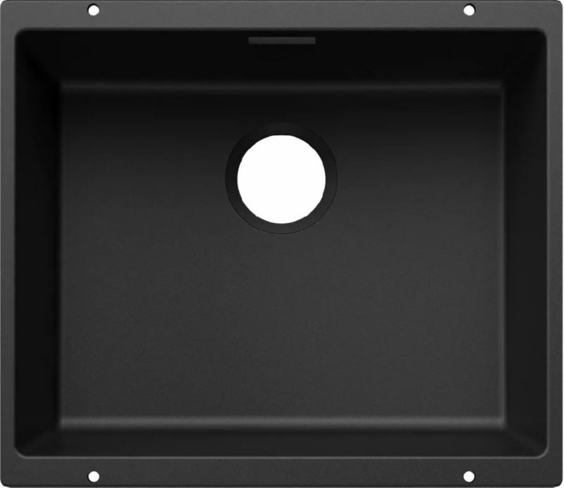 Zlewozmywak granitowy Blanco Subline 500-U czarny 50x40 cm podwieszany, jednokomorowy, 1 szt.