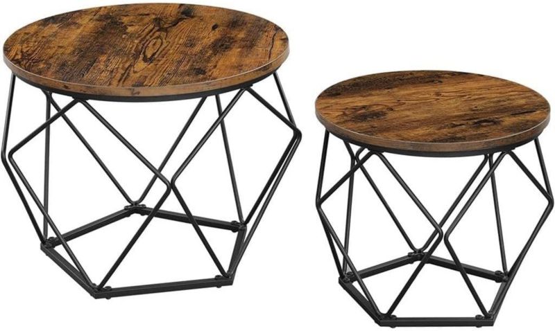 Stolik kawowy Songmics zestaw 2szt 50 i 40cm brązowe 1 szt