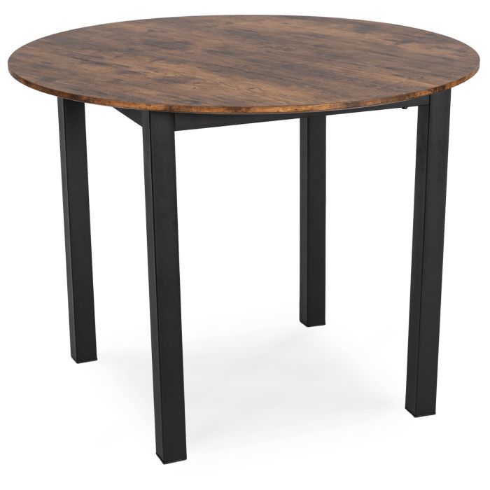 Stół Okrągły Teo 100 cm Mebel Elite Dąb Rustykalny/Czarny 1 szt