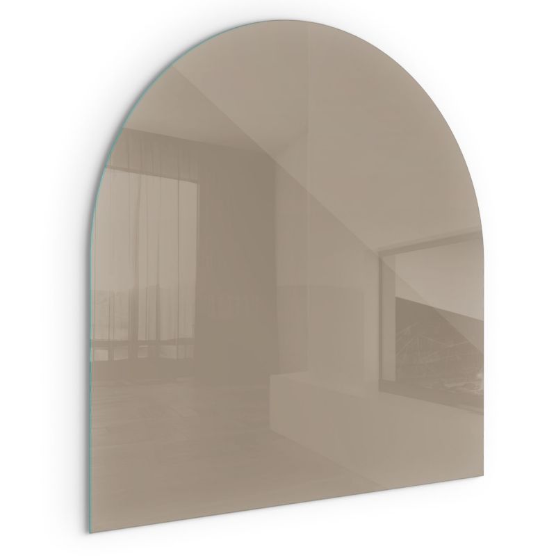 Szklana Podkładka Pod Kominek Półowalny Wallfluent 100x100 cm Naturalny brąz 1 szt.