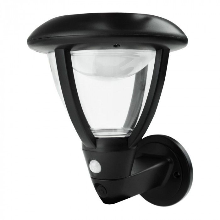 Kinkiet solarny z czujnikiem Ecolight Kinkiet Solarny czarny LED 4000K 95lm IP44 wym: 19 x 14 x 15 cm tworzywo sztuczne - 1 szt.