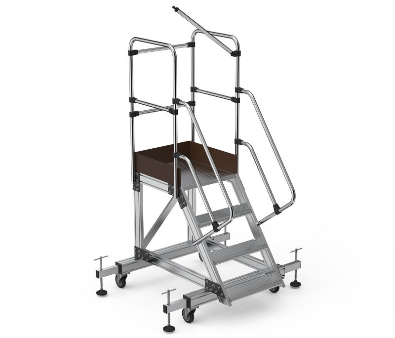 Drabina magazynowa podest jezdny HIGHER 87PRO 8703 3 stopnie + podest 1 szt