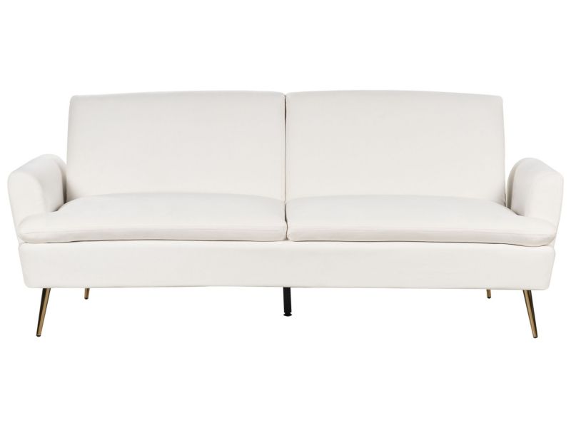 Sofa rozkładana Vettre Złamana biel Welur 1 szt.