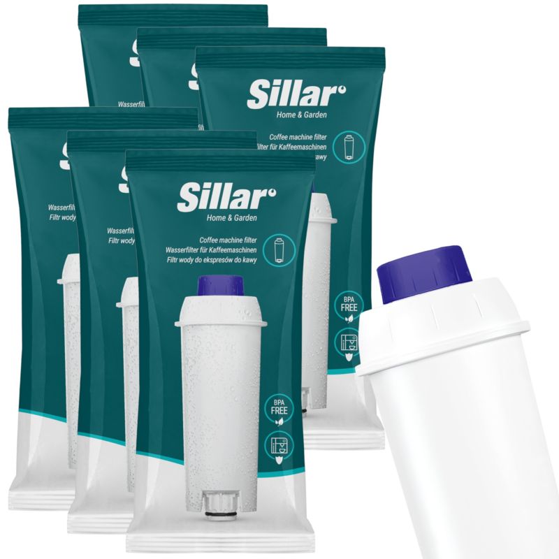 Filtr wody, Sillar, do ekspresu Delonghi Dinamica Plus ECAM, węglowy, zamiennik DLS C002 SER3017, 6szt