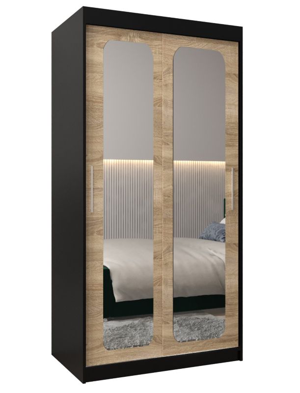 Szafa przesuwna Garderoba Abiks PROMO T3 100 czarny/sonoma 1 szt.