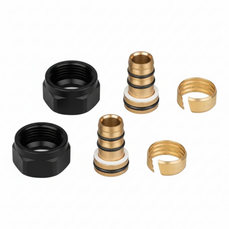 Przyłącze grzejnikowe PEX 16 mm x M22 czarny LUXRAD 2 szt