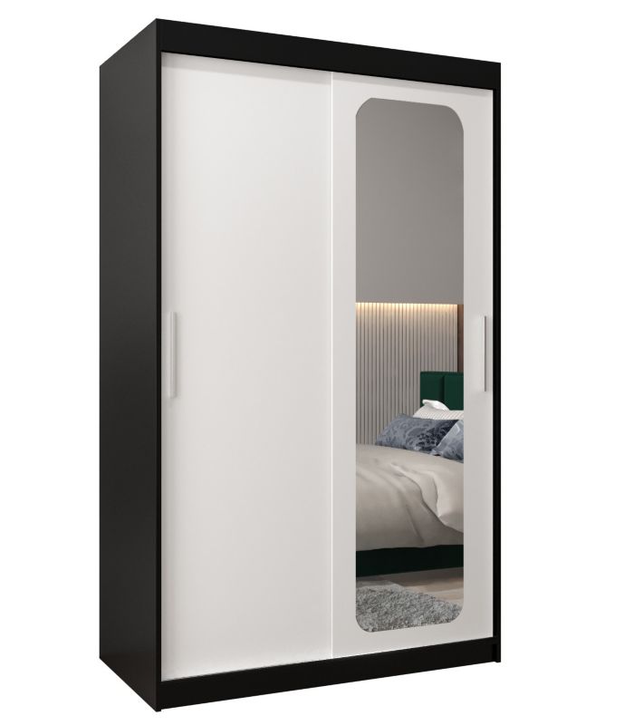 Szafa przesuwna Garderoba Abiks PROMO T2 120 czarny/biały 1 szt.